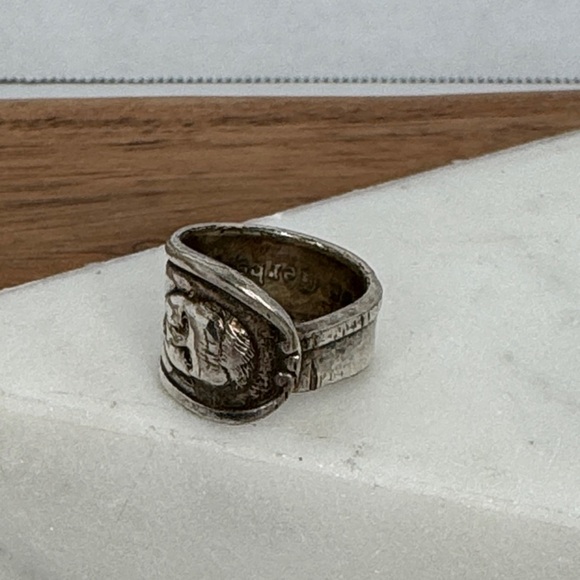 Vintage Gerber Baby Silver Plated Spoon Ring Sz 4.5 Lot D51 - Picture 9 of 11